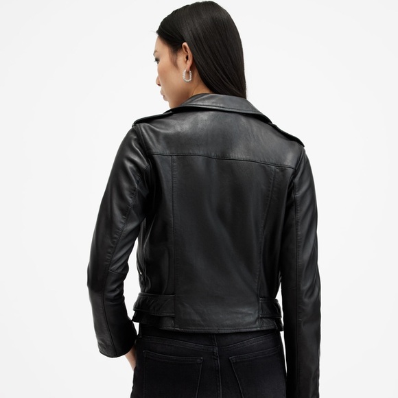 ALL SAINTS BALFERN LEATHER BIKER JACKET MOTO SIZE US 4 BUTTER SOFT - Picture 8 of 12